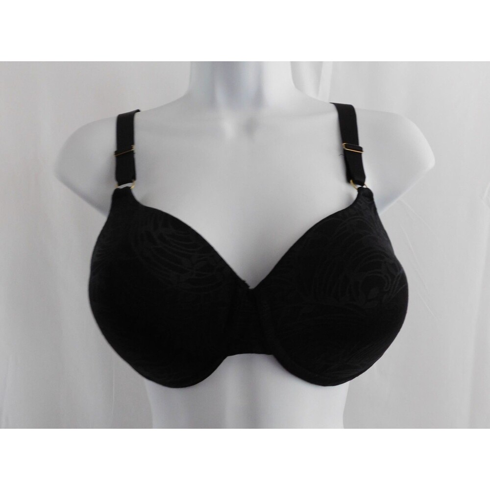Olga 35182 Black Underwire Full Coverage Bra Womens Size 38C Adjustable Straps